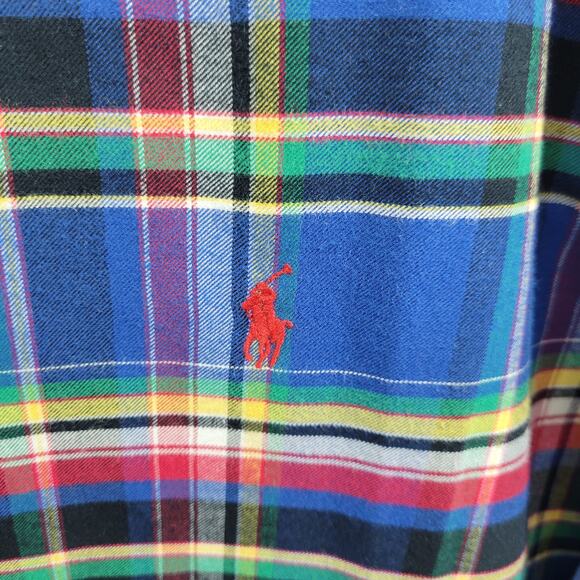 Ralph Lauren Men's Blue Plaid Button Front Shirt Size XL 82424-0873 - Picture 3 of 8